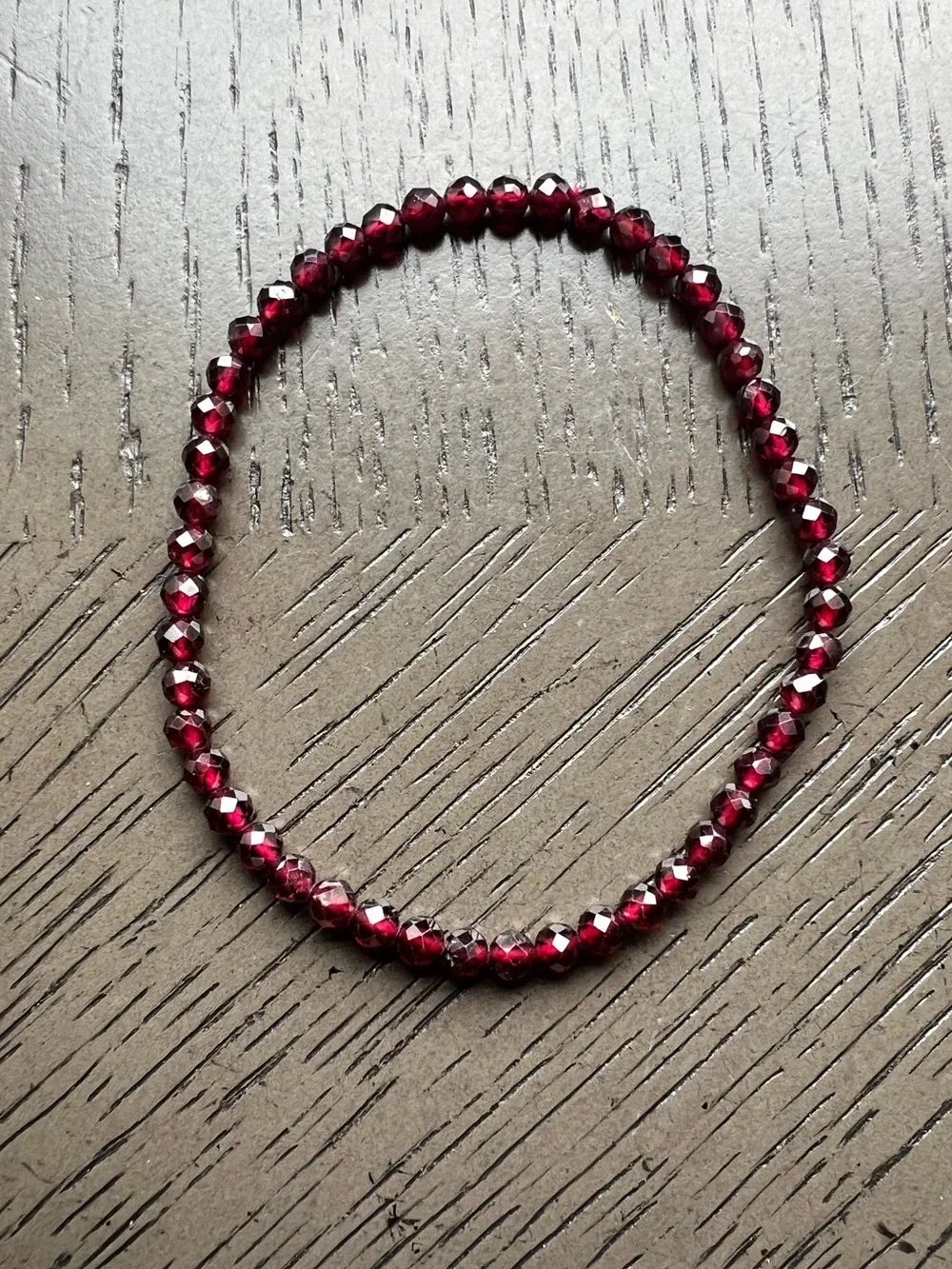 HQ Faceted garnet bracelet 4mm SIZE 7’